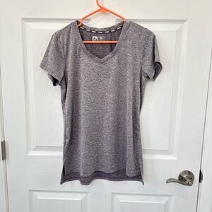 RBX TShirt Womens M Heather Grey Activewear Short Sleeve‎ VNeck Phoenix Sport